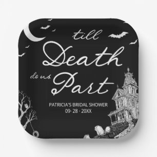 Till Death Do Us Part Halloween Bridal Shower Paper Plates