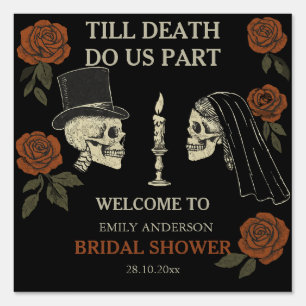 Till Death Do Us Part Halloween Bridal Shower yard Sign