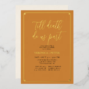 Till Death Do Us Part Halloween Couple's Shower Foil Invitation