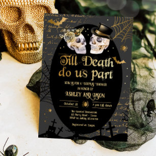 Till Death Do Us Part Halloween Couples Shower Invitation
