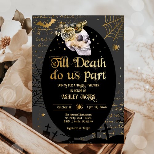 Till Death Do Us Part Halloween Couples Shower Invitation