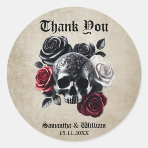 Till Death Do Us Part Halloween Wedding Classic Round Sticker