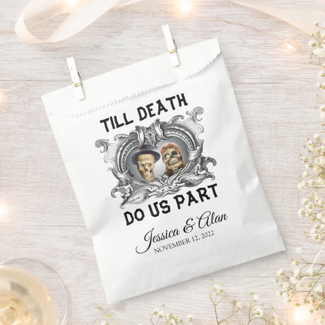 Till Death Do Us Part Halloween Wedding Favor Bag (Clipped)