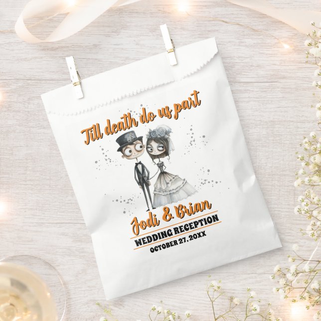Till Death Do Us Part Halloween Wedding Favor Bag (Clipped)