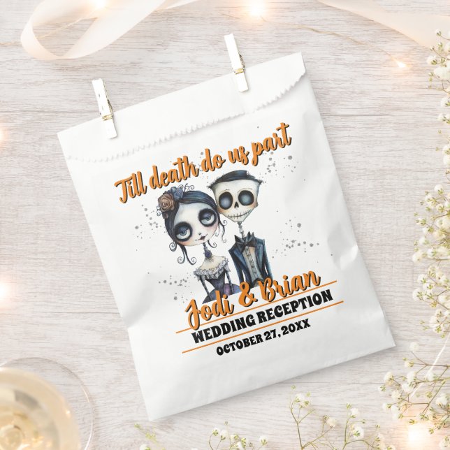 Till Death Do Us Part Halloween Wedding Favor Bag (Clipped)
