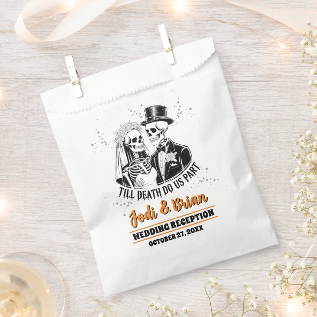 Till Death Do Us Part Halloween Wedding  Favor Bag (Clipped)
