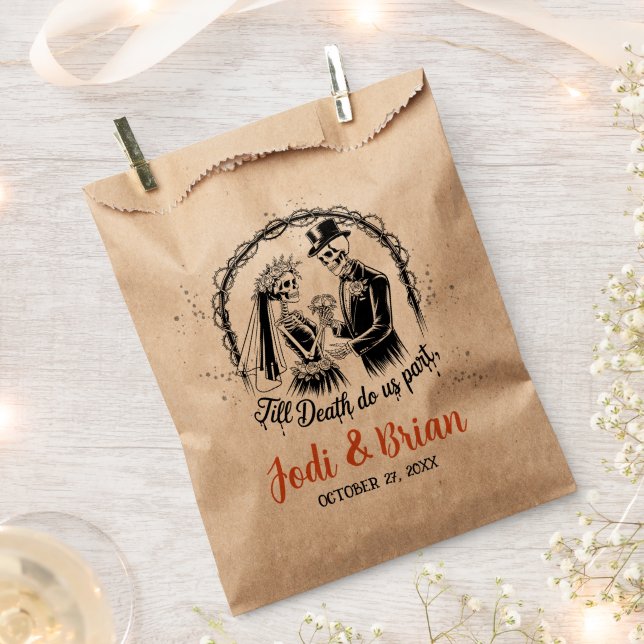 Till Death Do Us Part Halloween Wedding Favor Bag (Clipped)