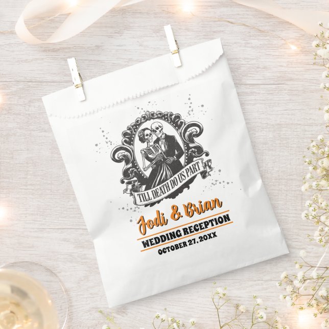 Till Death Do Us Part Halloween Wedding  Favor Bag (Clipped)