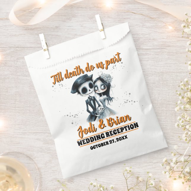 Till Death Do Us Part Halloween Wedding Favor Bag (Clipped)
