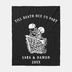 Till Death Do Us Part Halloween Wedding Gift Fleece Blanket