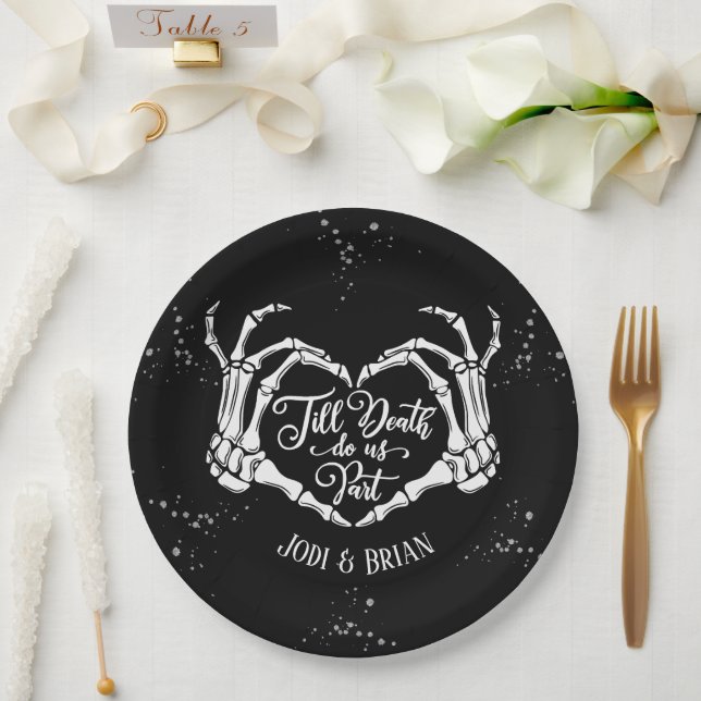 Till Death Do Us Part Halloween Wedding Paper Plates (Wedding)
