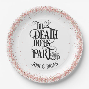 Till Death Do Us Part Halloween Wedding Paper Plates