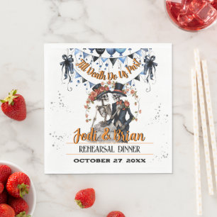 Till Death Do Us Part Halloween Wedding Welcome Fo Napkins