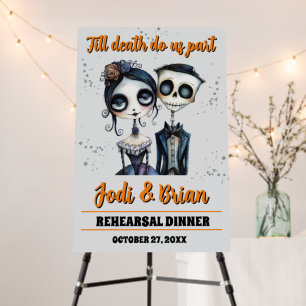 Till Death Do Us Part Halloween Wedding Welcome Foam Board
