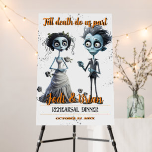 Till Death Do Us Part Halloween Wedding Welcome Foam Board