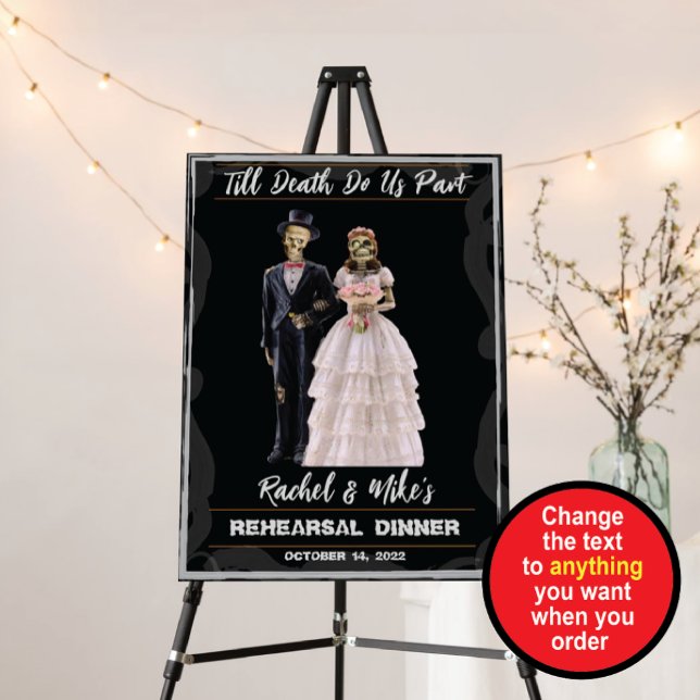 Till Death Do Us Part Halloween Wedding Welcome Foam Board (Creator Uploaded)