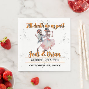 Till Death Do Us Part Halloween Wedding Welcome Napkins
