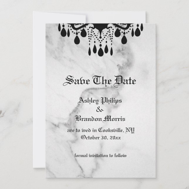 Till Death Do Us Part Marble Save the Date (Front)