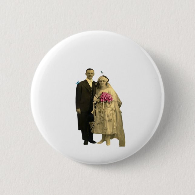 Till Death Do Us Part Meme Classic Style Button (Front)