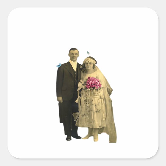 Till Death Do Us Part Meme Classic Style Square Sticker (Front)