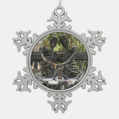 Till Death Do Us Part  Nong Khai Thailand Snowflake Pewter Christmas Ornament