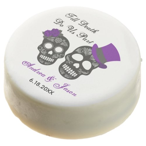 Till Death Do Us Part  Purple and Black Wedding Chocolate Covered Oreo