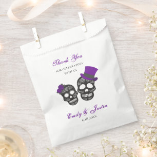 Till Death Do Us Part   Purple and Black Wedding Favor Bag