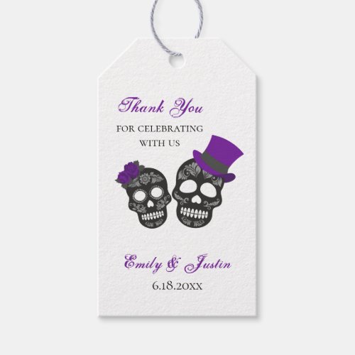 Till Death Do Us Part  Purple and Black Wedding Gift Tags