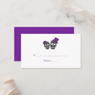 Till Death Do Us Part Purple and Black Wedding Place Card