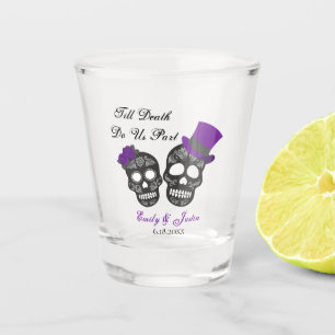 Till Death Do Us Part   Purple Wedding Favor Shot Glass