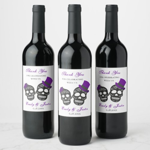 Till Death Do Us Part  Purple Wedding Favor Wine Label