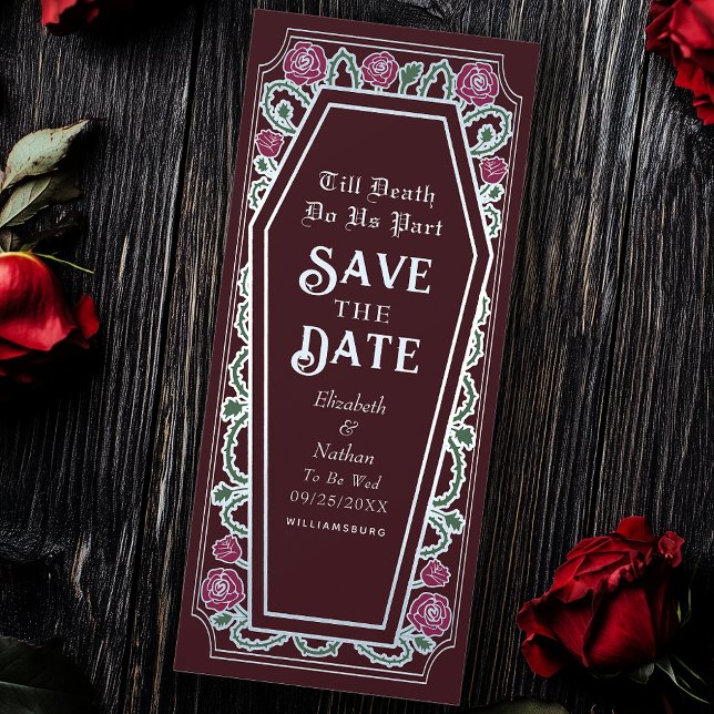 Till Death Do Us Part Red  Goth Save the Date Invitation (Creator Uploaded)