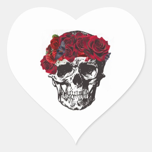 Till Death Do Us Part Red Rose Heart Sticker