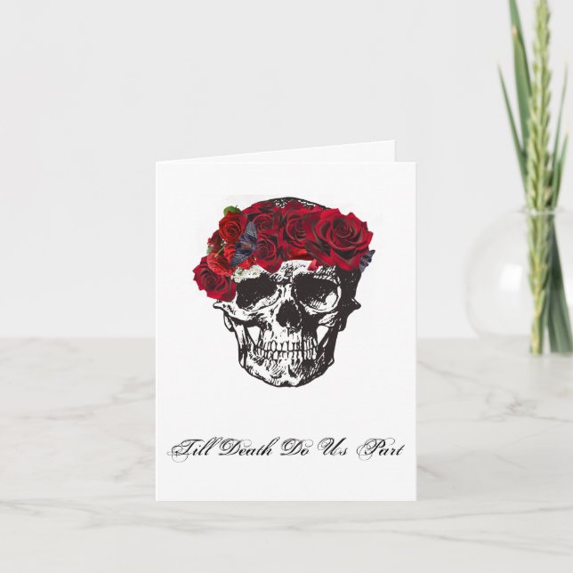 Till Death Do Us Part Red Rose Invitation (Front)