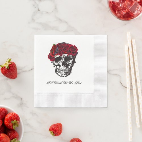 Till Death Do Us Part Red Rose Napkins