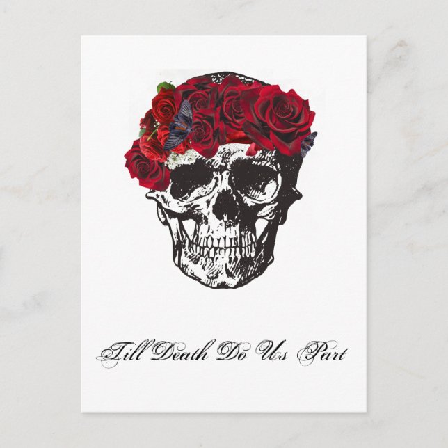 Till Death Do Us Part Red Rose Postcard (Front)