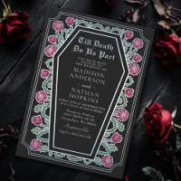 Till Death Do Us Part Rose Black Gothic Wedding