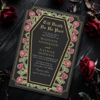 Till Death Do Us Part Rose Black Gothic Wedding
