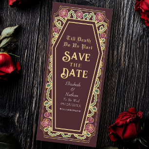 Till Death Do Us Part Rose Red Goth Save the Date Invitation