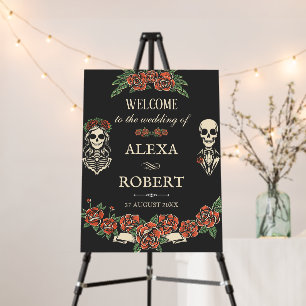 Till death do us part roses skeleton wedding  foam board