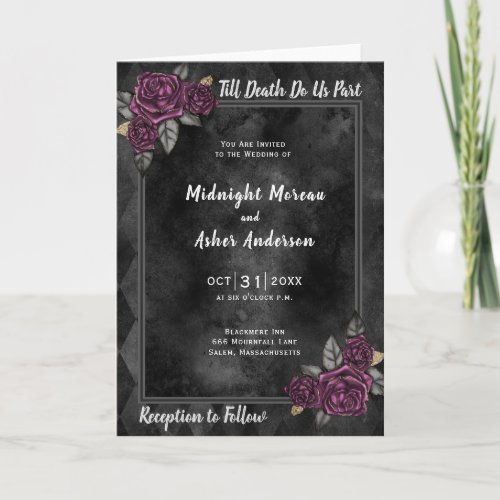 Till Death Do Us Part Roses Wedding Invitation