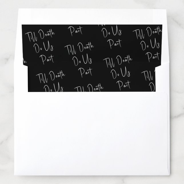 Till Death Do Us Part Script Black Envelope Liner (In Envelope)