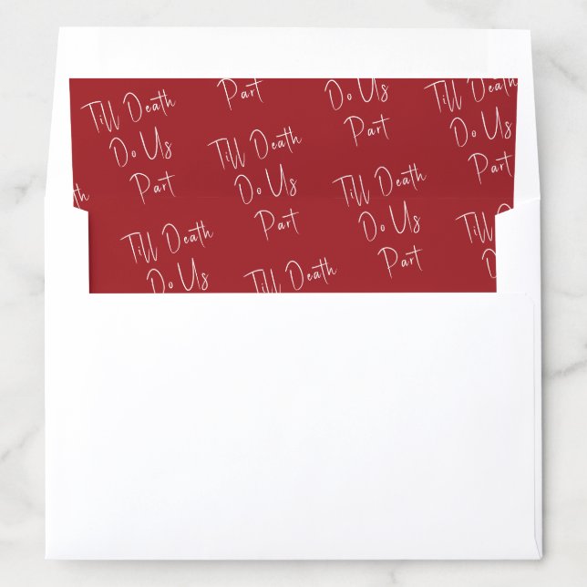 Till Death Do Us Part Script Red Envelope Liner (In Envelope)