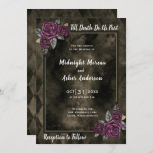 Till Death Do Us Part Sepia Wedding Invitation