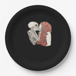 Till Death Do Us Part Skeleton Art Classic Paper Plates