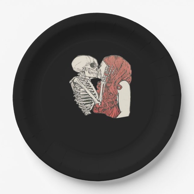 Till Death Do Us Part Skeleton Art Classic Paper Plates (Front)