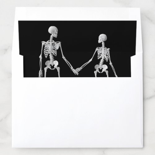 Till Death Do Us Part Skeleton Black Envelope Liner