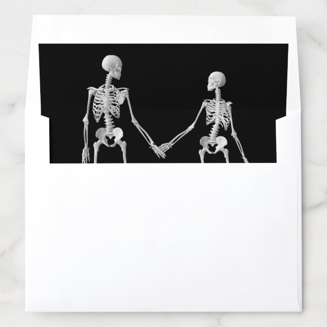 Till Death Do Us Part Skeleton Black Envelope Liner (In Envelope)
