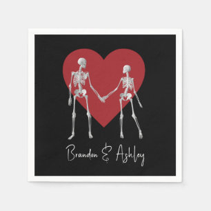 Till Death Do Us Part Skeleton Black Napkins