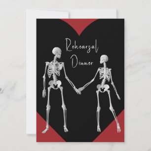 Till Death Do Us Part Skeleton Black Rehearsal Invitation